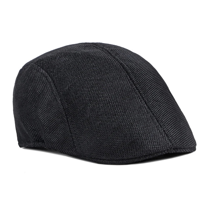 Summer Mesh Berets Hat For Men Solid Black White Breathable Newsboy Cap Women Retro Painter Cap Thin Flat Herringbone Hat Boina