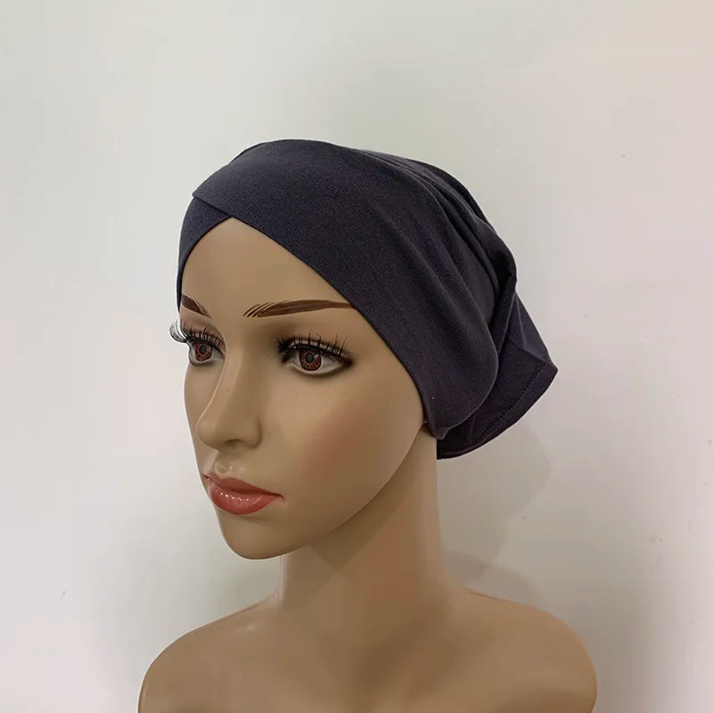 Cotton Forehead Cross Inner Cap Muslim Under Scarf Caps Jersey Under Hijab Bonnet Femme Musulman Turbante Mujer