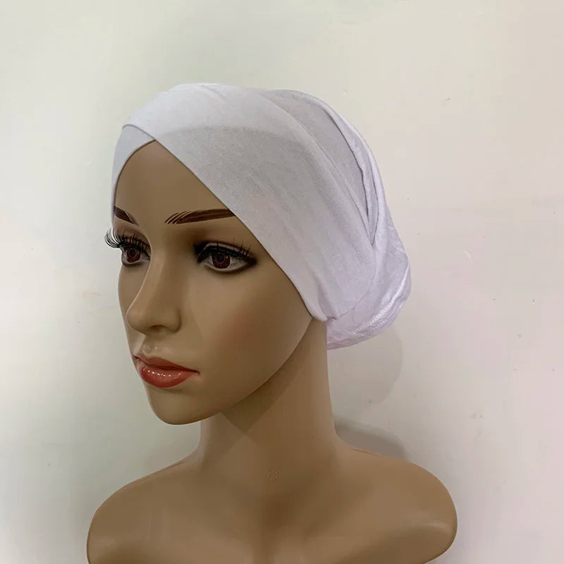 Cotton Forehead Cross Inner Cap Muslim Under Scarf Caps Jersey Under Hijab Bonnet Femme Musulman Turbante Mujer