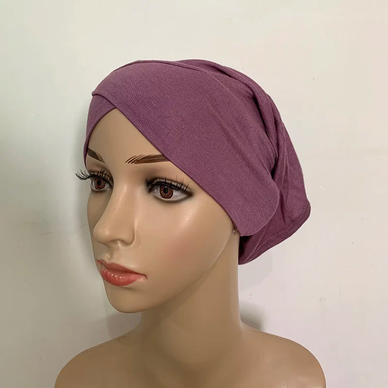 Cotton Forehead Cross Inner Cap Muslim Under Scarf Caps Jersey Under Hijab Bonnet Femme Musulman Turbante Mujer