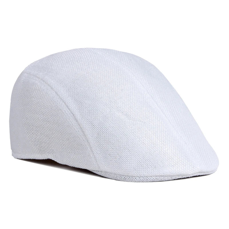 Summer Mesh Berets Hat For Men Solid Black White Breathable Newsboy Cap Women Retro Painter Cap Thin Flat Herringbone Hat Boina