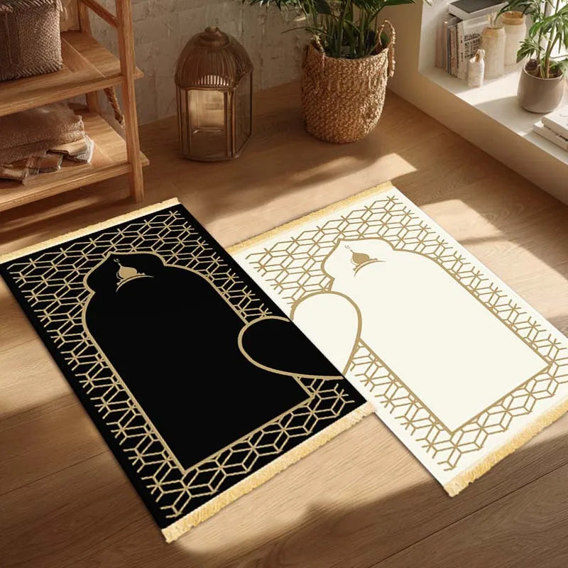 VIKAMA 2 Light luxury couple's Islamic prayer mat, heart-shaped luxurious Muslim prayer mat for home use, Ramadan and Hajj