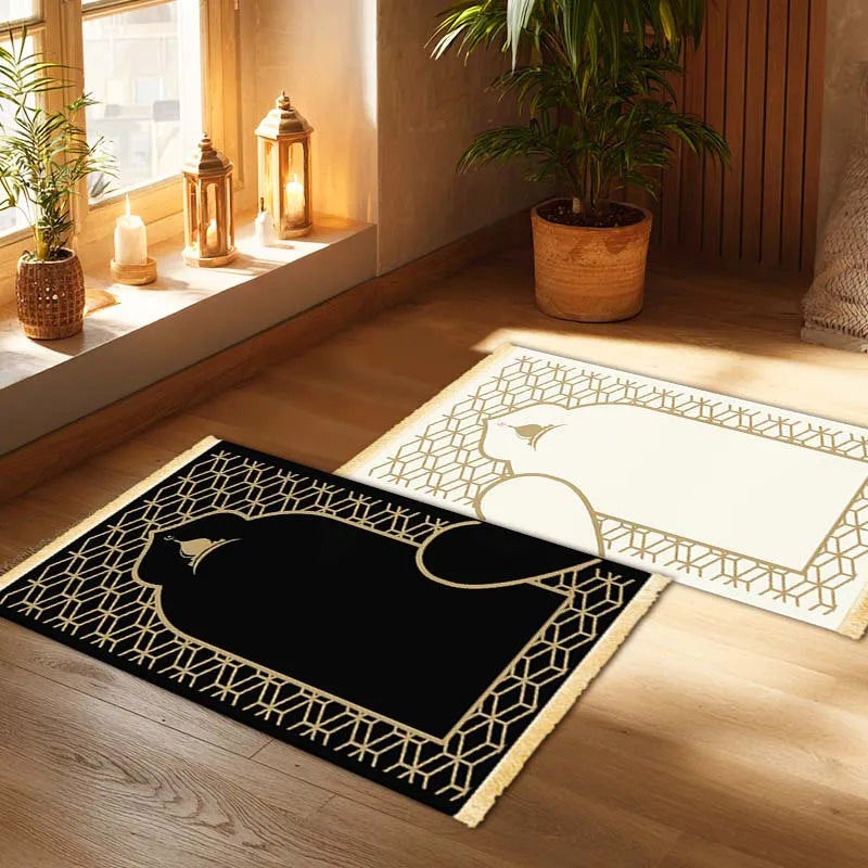 VIKAMA 2 Light luxury couple's Islamic prayer mat, heart-shaped luxurious Muslim prayer mat for home use, Ramadan and Hajj