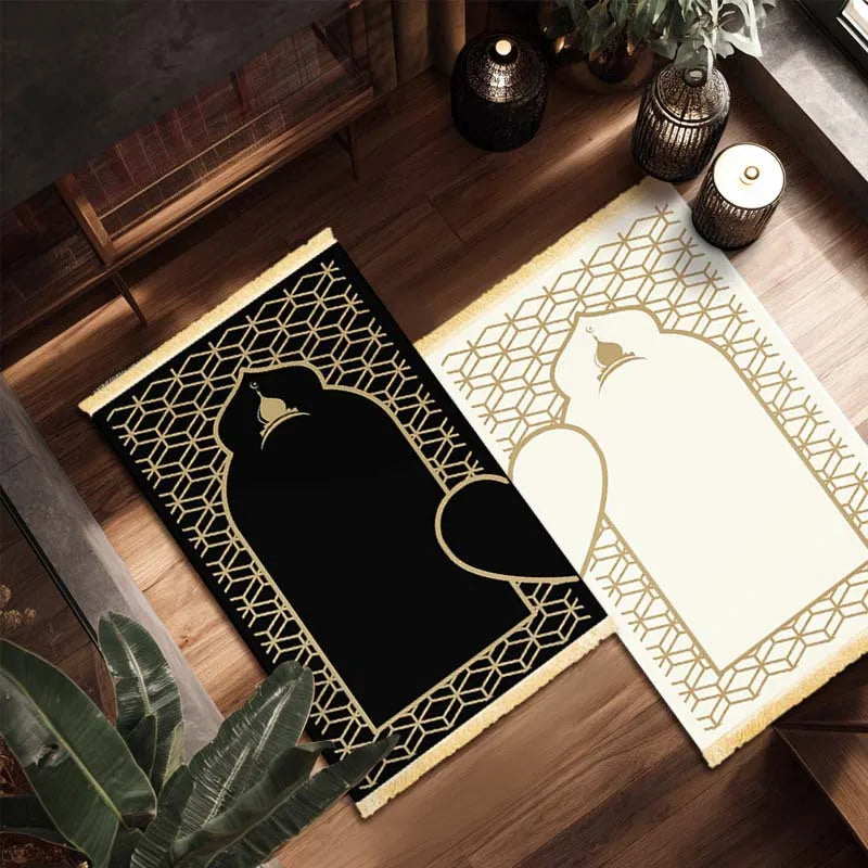 VIKAMA 2 Light luxury couple's Islamic prayer mat, heart-shaped luxurious Muslim prayer mat for home use, Ramadan and Hajj
