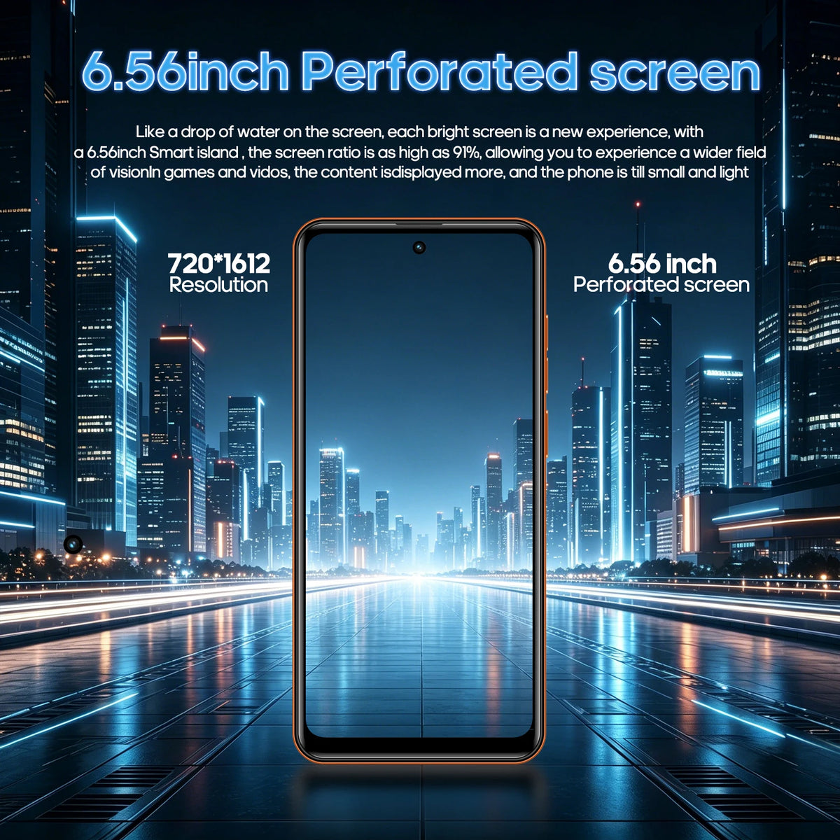 FUFFI M17 Pro Smartphone Android 8G RAM 512GB ROM 6.56 Inch Cellphone 720x1612HD 24+48MP 5800mAh Battery 4G Network Mobile Phone