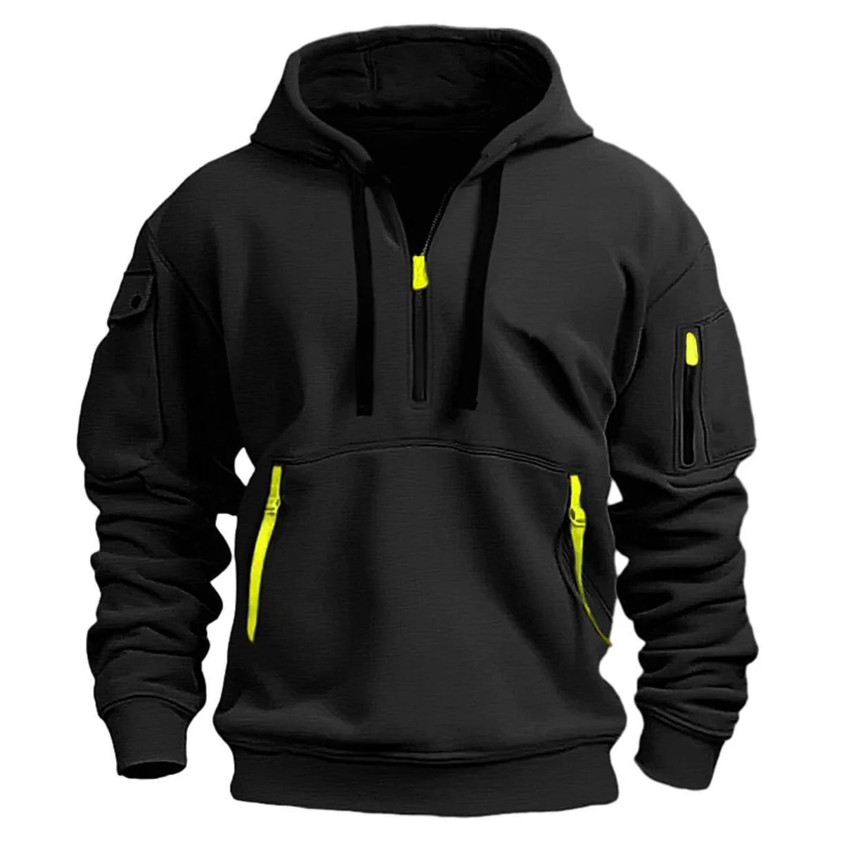 Two sets of men's sportswear for autumn/Winter 2026, including a sweatshirt and two sets of fitness jogging pants with wool caps