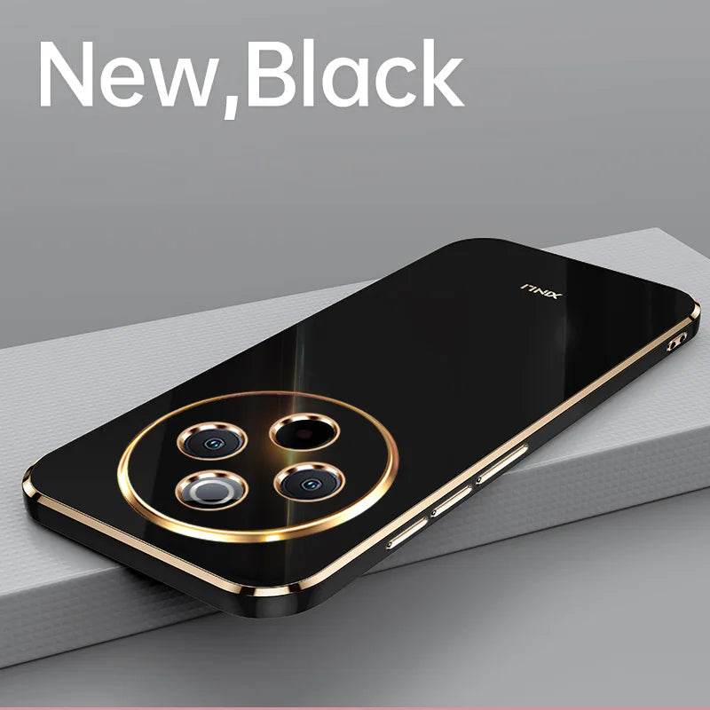 Plating Fashion Phone Cases for Redmi 13 13C 13R 14C 14R 4G 5G Soft Shockproof Luxury Original Silicone Straight Edge Back Cover