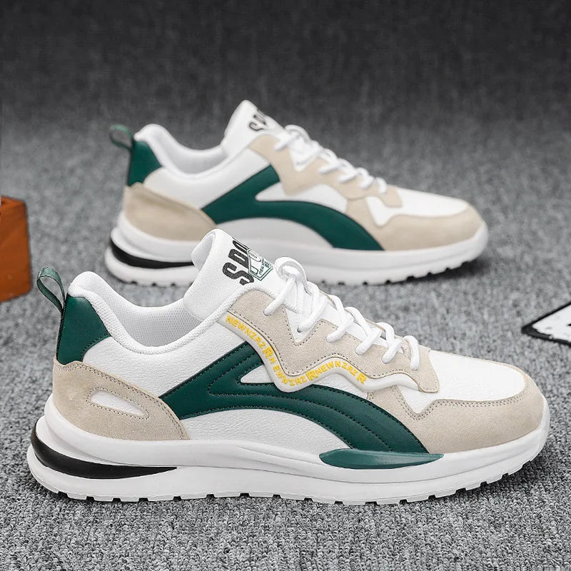 Fashion Men's Shoes Casual Sneakers Four Seasons New Non-slip Comfortable Running Shoes for Men Lace-up White Platform Sneakers