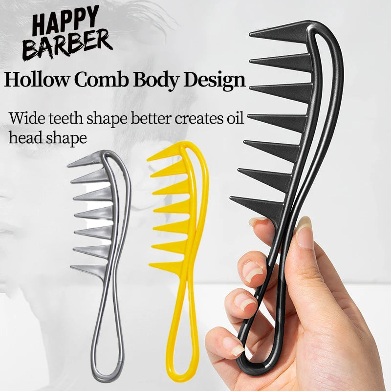 Antistatic Wide Teeth Retro Oil Head Comb Hair Styling Zoning Comb Detangle Curl Hair Comb Salon Hairdressing Tool For Men Woman