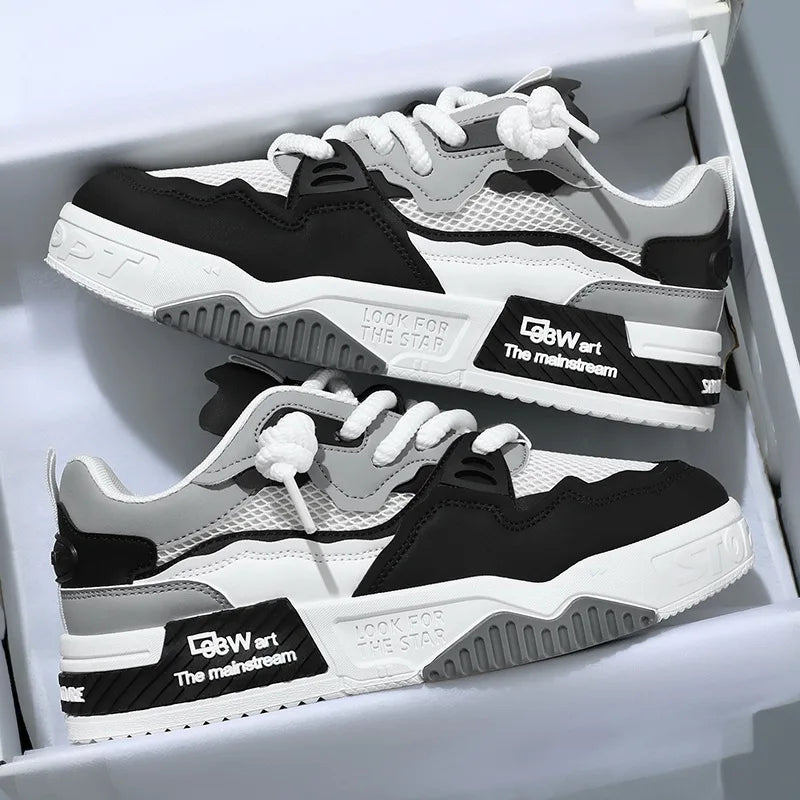 Men's casual shoes 2025 new men's shoes four season fashionable and versatile soft soled white shoes