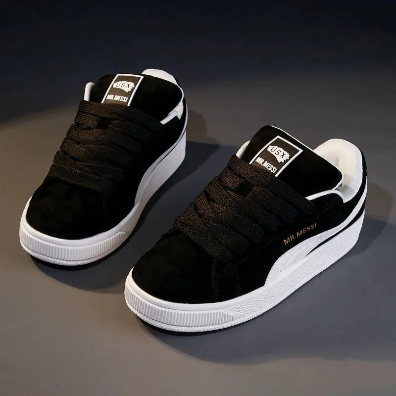Skate Sneakers、LowTop Casual Board ShoesRetroFlat WalkingTrainers、Lace Up Platform Daily Footwear、Breathable Streetwear Sneakers