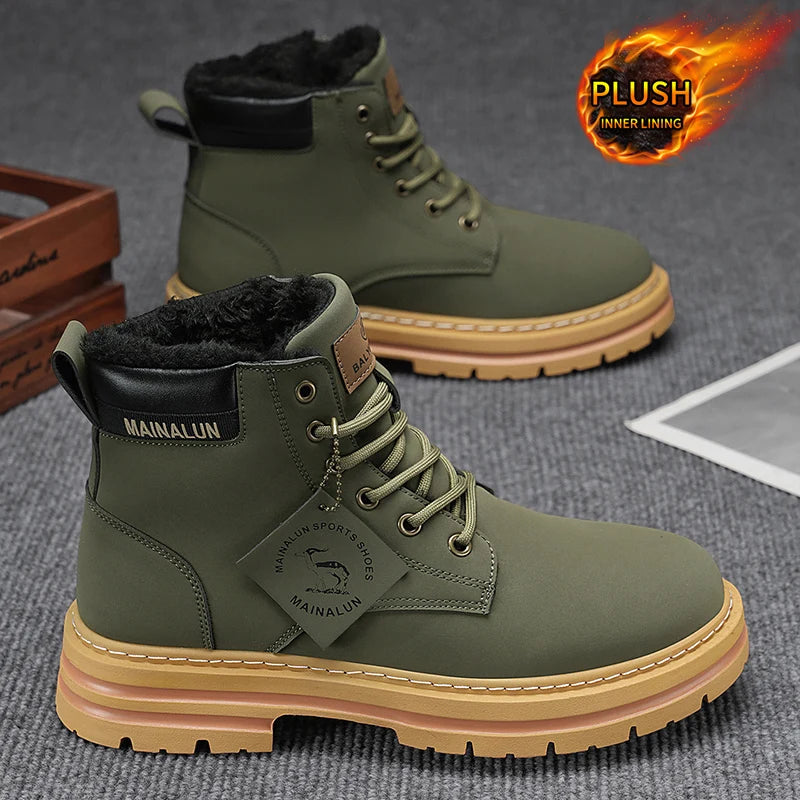 Men's Outdoor Snow Boots, Suitable for Winter Wear, Comfortable and Stylish, with Excellent Warmth and Ease of Wear. The Soles P