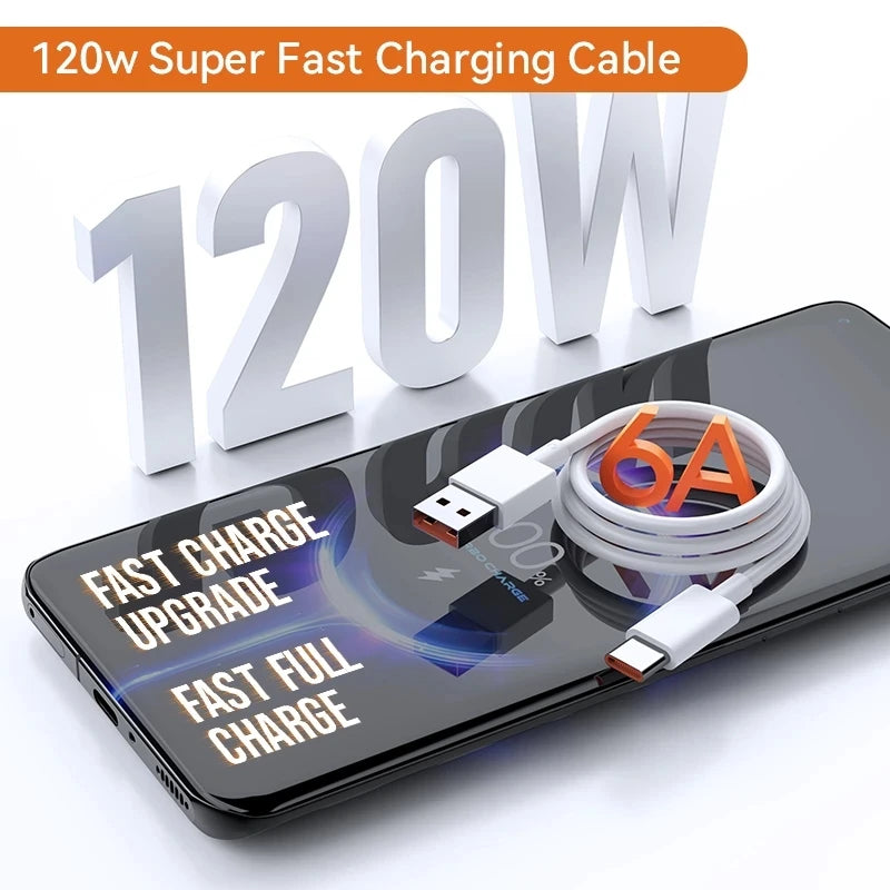 For XIAOMI Original 120W USB Turbo Fast Charging For mi 17 15 14 13 12 11 6A 67W Type C Cable Redmi Note 10 9 8 7 5 Pro K70 Poco