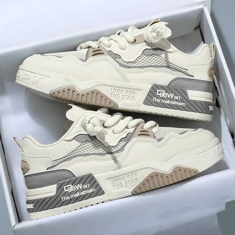 Men's casual shoes 2025 new men's shoes four season fashionable and versatile soft soled white shoes