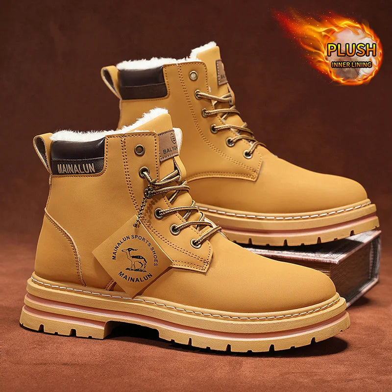 Men's Outdoor Snow Boots, Suitable for Winter Wear, Comfortable and Stylish, with Excellent Warmth and Ease of Wear. The Soles P