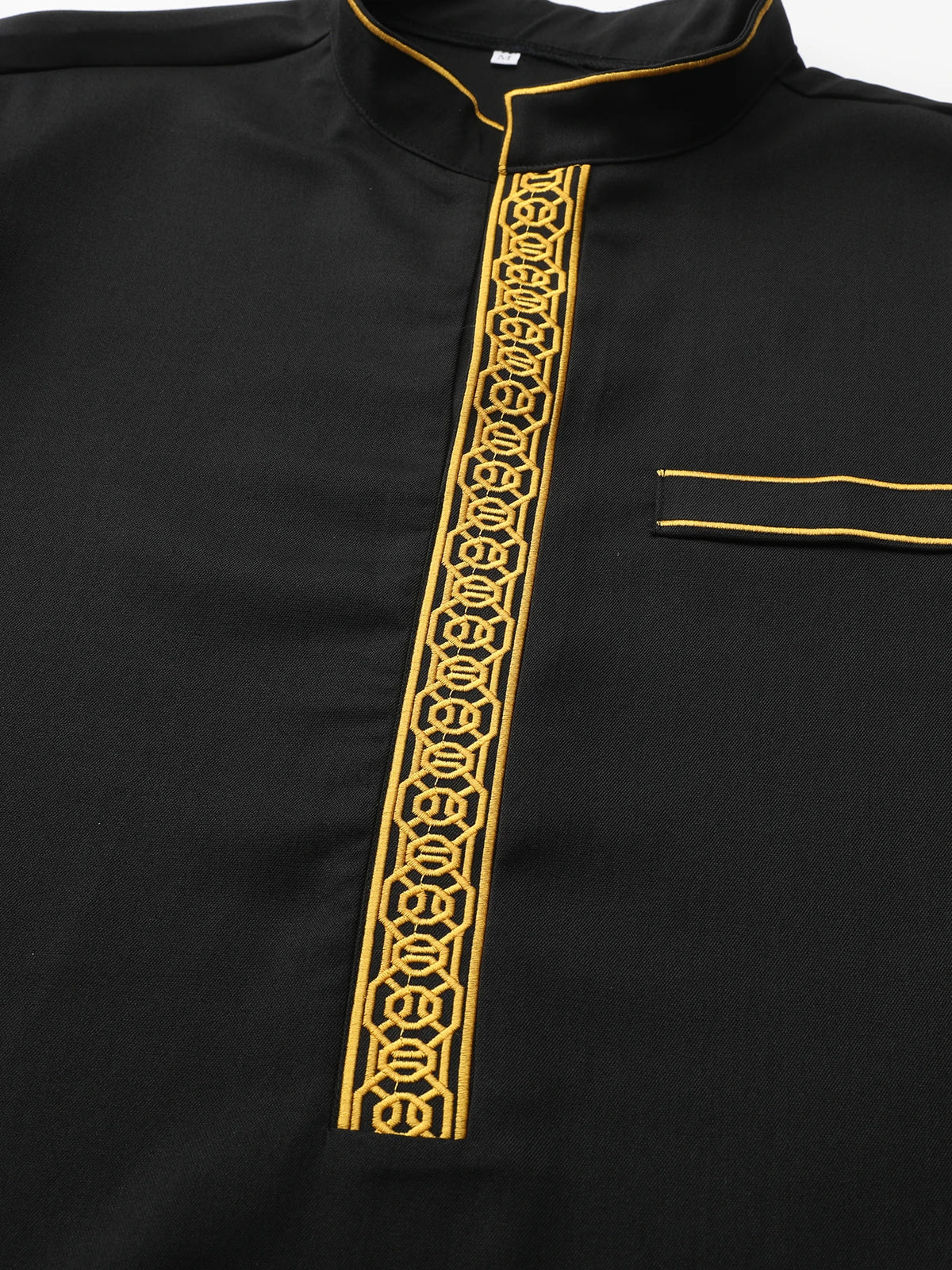 Islamic Muslim Arabic Men's Long Sleeve Robe Embroidered Stand Collar Arabian Thobe Traditional Clothing for Men