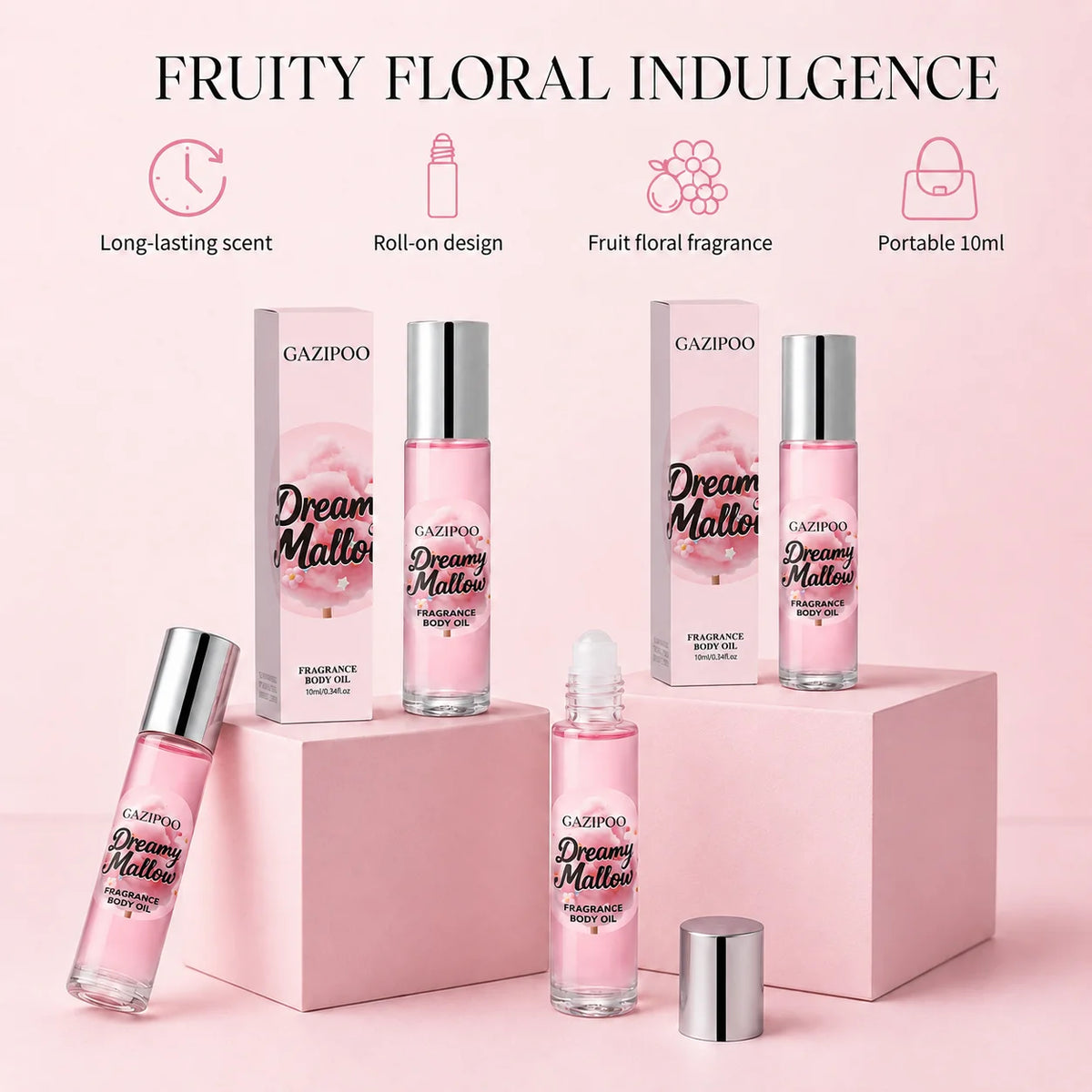 10ML Roll‑On Pheromone Oil - Portable Fragrance Oil,Cotton Candy Floral Fruity Rich Scent Eau de Parfum for Traveling or Dating