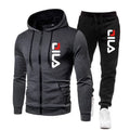 Men's Hooded Sweatshirt + Two-piece Athletic Pants 2026 Winter Printed Zipper Sweatshirt Casual Fitness Jogging Sports Set