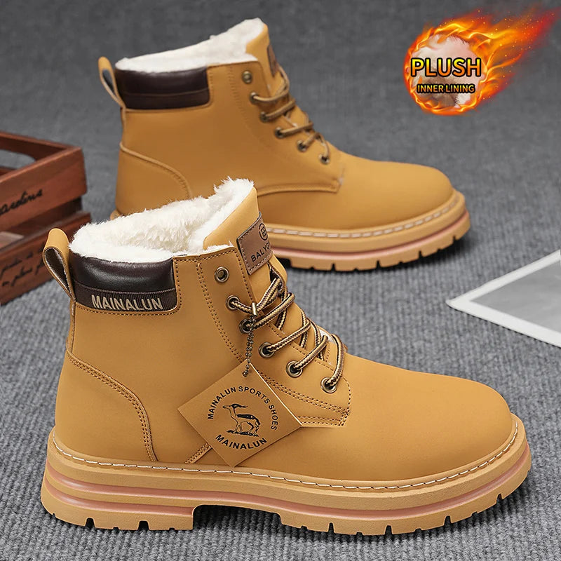 Men's Outdoor Snow Boots, Suitable for Winter Wear, Comfortable and Stylish, with Excellent Warmth and Ease of Wear. The Soles P