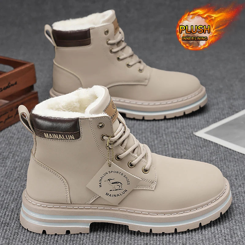 Men's Outdoor Snow Boots, Suitable for Winter Wear, Comfortable and Stylish, with Excellent Warmth and Ease of Wear. The Soles P