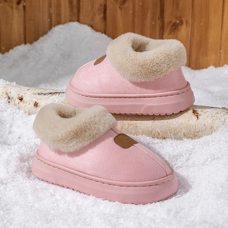 Winter Women's Indoor Slippers Warm Thick Sole Soft Sole Comfortable Outdoor Non Slip Snow Boots Fashion Bedroom Home Shoes