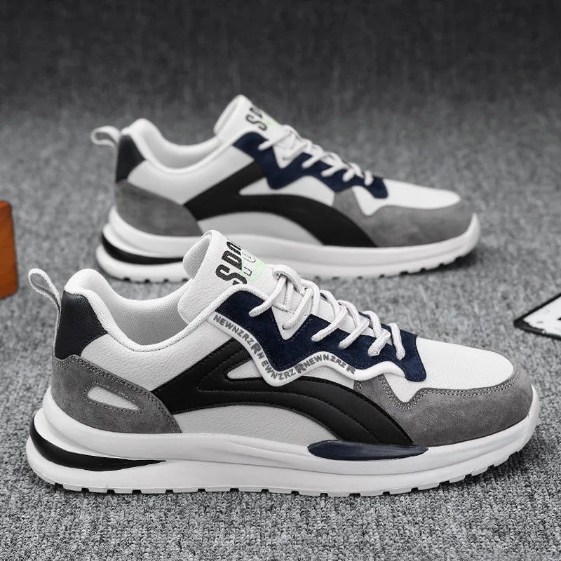 Fashion Men's Shoes Casual Sneakers Four Seasons New Non-slip Comfortable Running Shoes for Men Lace-up White Platform Sneakers