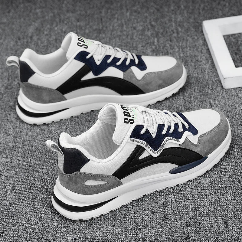 Fashion Men's Shoes Casual Sneakers Four Seasons New Non-slip Comfortable Running Shoes for Men Lace-up White Platform Sneakers