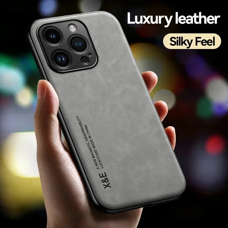 Case For iPhone 17 16e 15 14 13 12 11 Pro Max Plus 13 12 Mini 8 7 Plus Luxury Protective Cover Car Holder Phone Coque Fundas