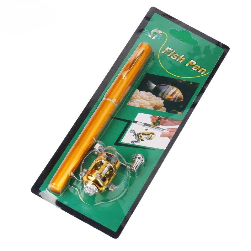 Pen Style Folding Fishing Rod with Line Spool - Compact Mini Fishing Pole, Quick Extend/Retract Mechanism, Lightweight & Sturdy