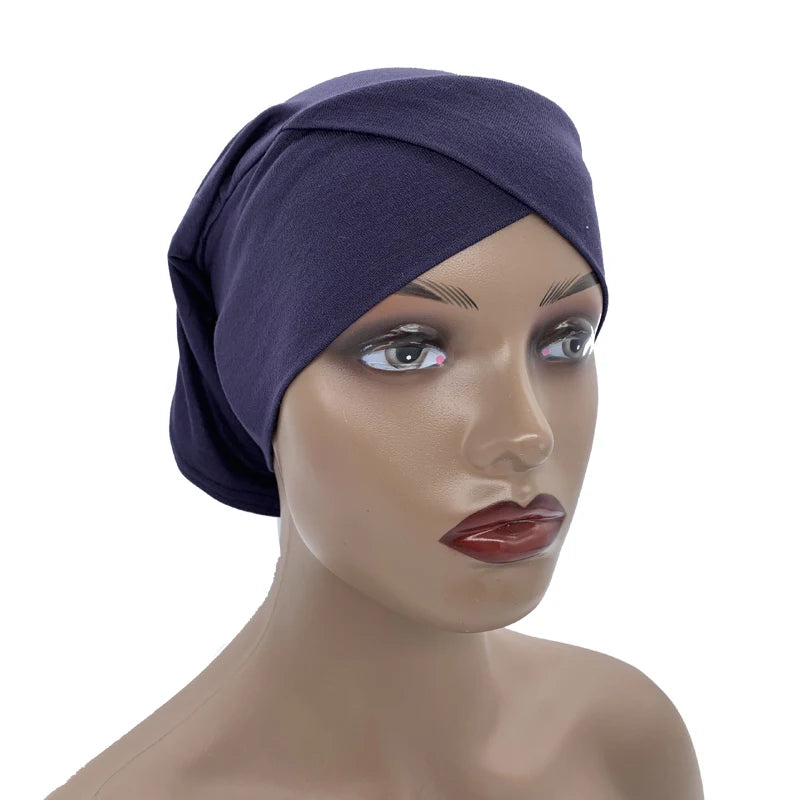 Cotton Forehead Cross Inner Cap Muslim Under Scarf Caps Jersey Under Hijab Bonnet Femme Musulman Turbante Mujer