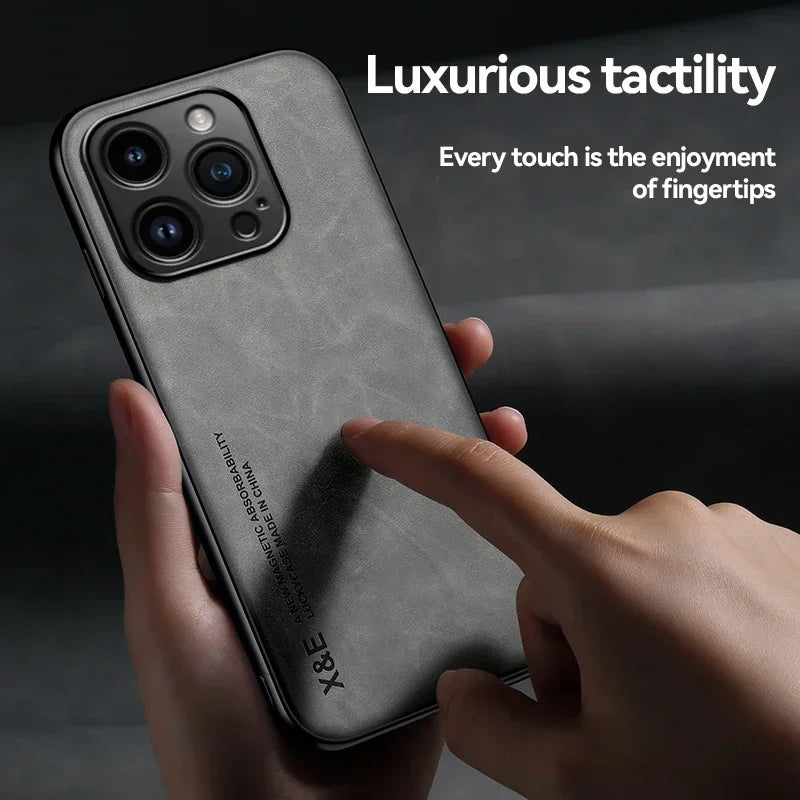 Case For iPhone 17 16e 15 14 13 12 11 Pro Max Plus 13 12 Mini 8 7 Plus Luxury Protective Cover Car Holder Phone Coque Fundas