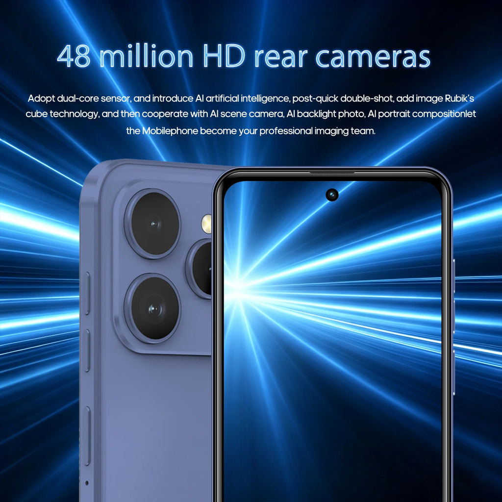 FUFFI M17 Pro Smartphone Android 8G RAM 512GB ROM 6.56 Inch Cellphone 720x1612HD 24+48MP 5800mAh Battery 4G Network Mobile Phone