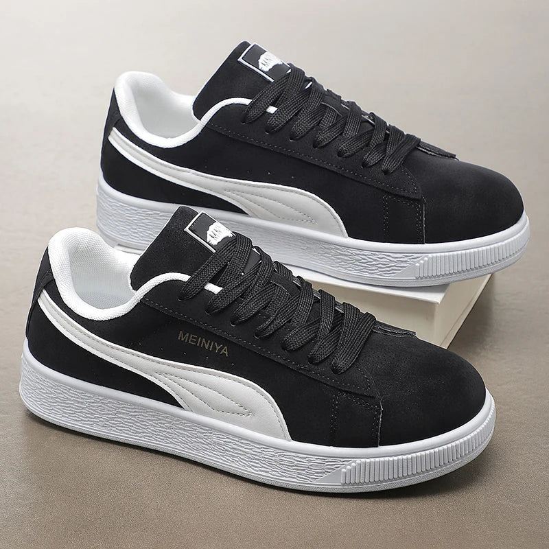 Skate Sneakers、LowTop Casual Board ShoesRetroFlat WalkingTrainers、Lace Up Platform Daily Footwear、Breathable Streetwear Sneakers