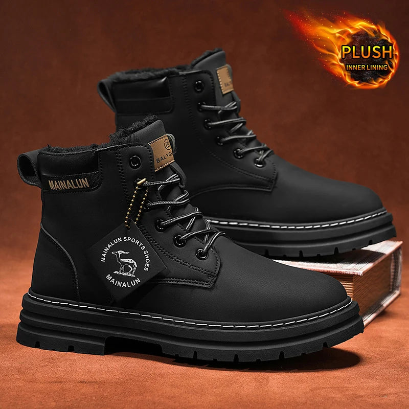 Men's Outdoor Snow Boots, Suitable for Winter Wear, Comfortable and Stylish, with Excellent Warmth and Ease of Wear. The Soles P